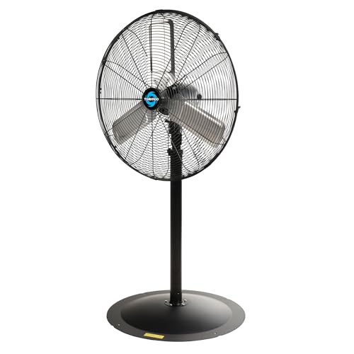 Tornado 24 Inch High Velocity Oscillating Metal Pedestal Fan Commercial, Industrial Use 3 Speed 7600 CFM 1/4 HP 6.6 FT Cord UL Safety Listed
