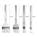 Aiskaer Leather Stitching Punch Set, Diamond Chisel Tools, 5mm White Steel 1/2/4/6 Prong for Leather Craft DIY