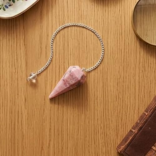 Image of Rhodonite Point Pendulum | Natural Gemstone Dowsing & Divination Tool for Reiki, Chakra Balancing, Meditation, Energy Healing & Spiritual Guidance 1 pc