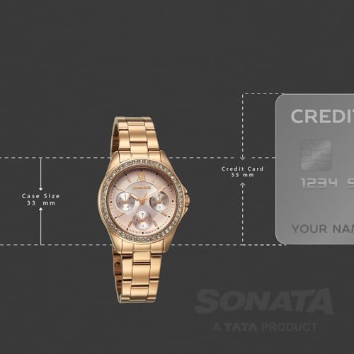 Image of Sonata Festive 2.0 Quartz Pink Round Dial Women's Watch | Stainless Steel Strap Material | Watches for Women Analog - 87112WM01