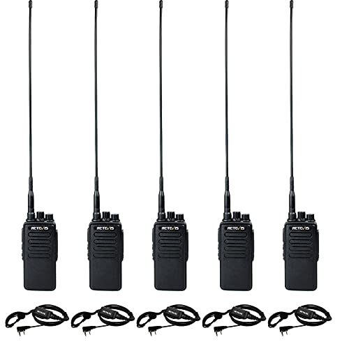 Retevis RT1 Two Way Radios Long Range,Professional Walkie Talkies with 3000mAh High Capacity Battery Rechargeable,16 Channel Rugged Two Way Radio with Earpieces,for Security Church(5 Pack) Retevis RT1 Two Way Radios Long Range,Professional Walkie Talkies with 3000mAh High Capacity Battery Rechargeable,16 Channel Rugged Two Way Radio with Earpieces,for Security Church(5 Pack)