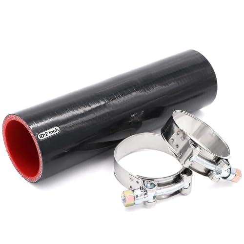 Image of ID 4inch 4-Ply Straight Coupler Silicone Hose 5mm Thickness 12inch Length With 2 X Stainless Steel T-clamps (4inch(102mm))