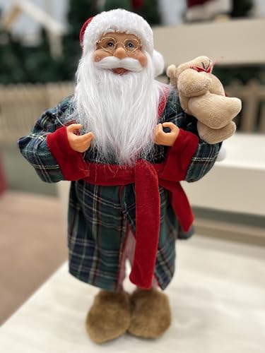 Papai Noel Roupão 46cm Pijama Pantufas Decoracao Natal Enfeite Natalino Premium