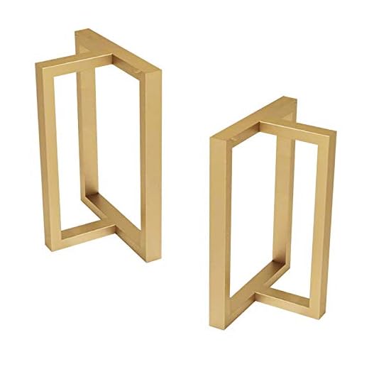Patas de Mesa Industriales Patas Muebles de Acero con Marco en V/III/T con Tornillos+ Protectores de Suelo, 2 Piezas