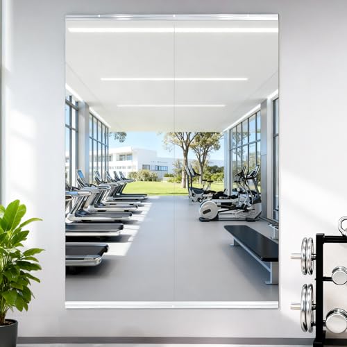 Amorho Gym Mirror, 56''x22''(Each)-2Pack Frameless Full Body Mirror for Home Gym Wall, Tempered Glass, Used for Yoga Studios, Dance Rooms, Garage Gyms.