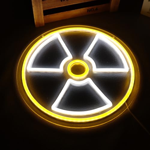 Image of Nuclear Radiation Marker Neon Sign for Wall Decor,Led Nuclear Radiation Neon Lights for Bedroom Gaming Room, Dimmable Game Neon Signs Suitable for Christmas Birthday Party Gift12.2*12.2 Inch