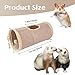 MANON ROSA Ferret Tunnel with Ball Toy - Fleece Outer, Crinkly Paper Inner, Accessories and Supplies for Small Animals: Hamster, Mice, Rat, Hedgehog, Guinea Pig, Rodents, Kittens (Brown)