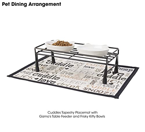 PetRageous-10218-Cuddles-Tapestry-Dog-and-Cat-Non-Skid-Machine-Washable-Placemat-for-Pet-Feeding-Areas-with-Rubber-Backing-13-Inch-by-19-Inch-for-Dogs-and-Cats-Multi-Colored