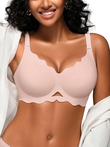 Image of Wireless Jelly Bras for Women No Underwire Seamless Full Coverage Bra with Support Comfort T-Shirt Bralette