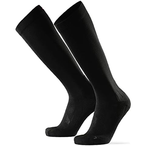 Abgestufte Kompression Socken für Männer & Frauen EU 43-47 // UK 9-12 Einfarbig Schwarz - 1 Paar Cover