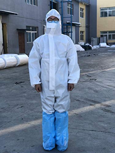 Preisvergleich Produktbild CYHX FR Schutzanzug für Kleidung, chemische Schutz, mit Kappe, Arbeitskleidung gegen Säuren, Flüssigkeiten, Pestizide, Virus, Staubschutz (Typ 3 / 4 / 5 / 6) 1 Packung