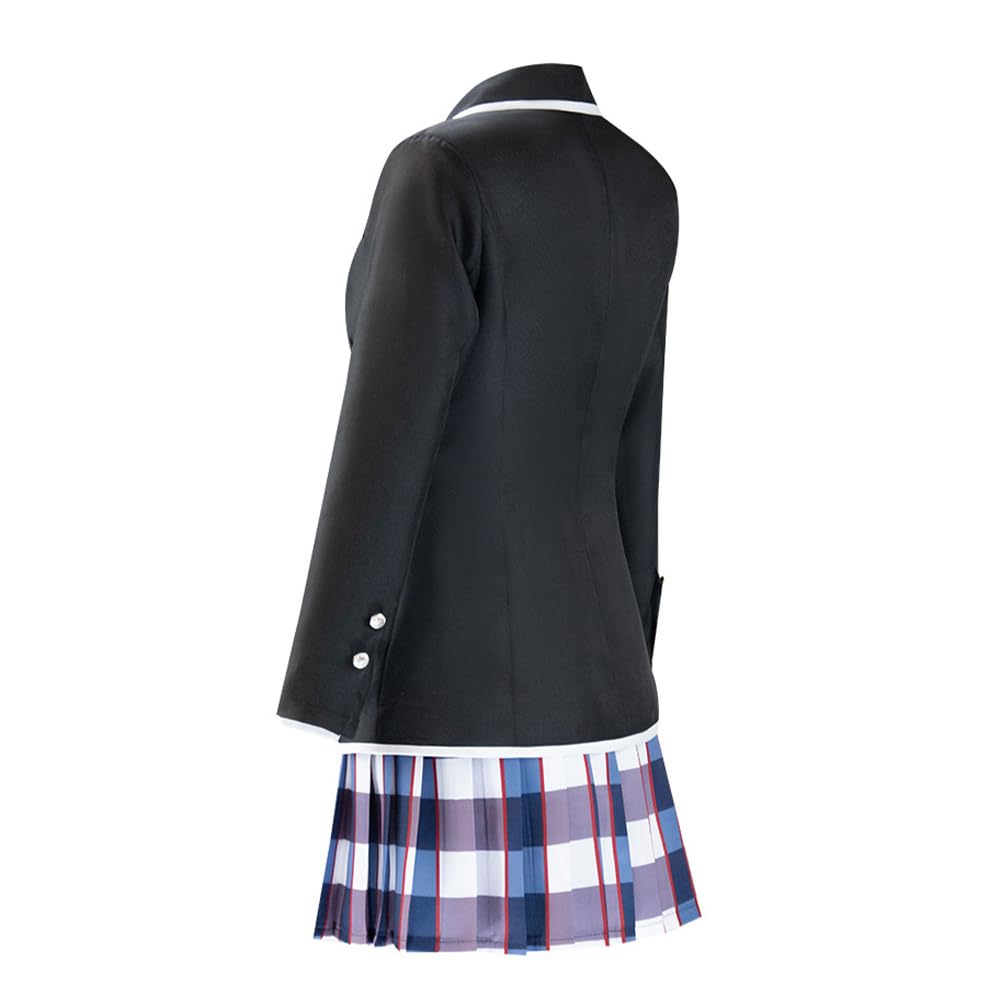 Yukinoshita Yukino kostium cosplay, czarny, mundurek szkolny, kurtka, spódnica w kratę, mundur do odgrywania ról, pełny zestaw, cosplay, strój na Halloween, karnawał, imprezę, strój dla