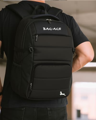 Image of Bag-Age 9157 30L Laptop Backpack for Men & Women | Water Resistant Travel & Office Bag | Padded Shoulder Straps | Multiple Compartments | School, College, Work & Travel Backpack