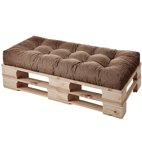 HJZPWB Tela de Lino Cojin Banco 8 cm de Grosor Cojines para Banco Estilo Capitoné Cojin para Banco Exterior Antideslizante Colchoneta Tumbona Grueso Cojin Sofa Exterior,Café,190 * 60 * 8cm