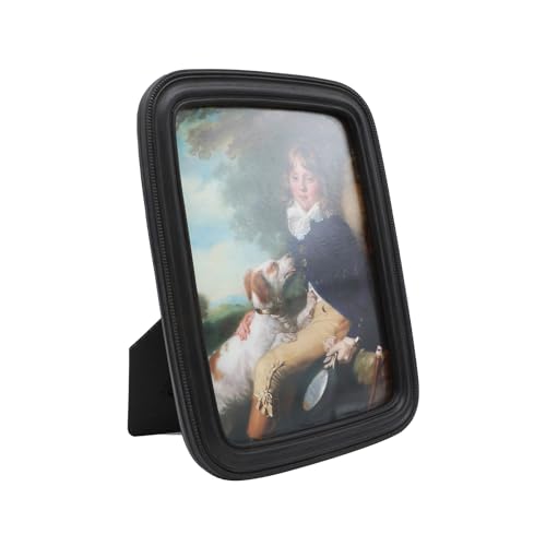 SYLVIA'S SHOP 5x7 Vintage Picture Frame, Antique Black Grey Ornate Photo Frame, for Tabletop and Wall Display, Retro Home Decor, Old Fashioned Photo Gallery Art