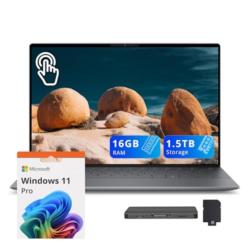 Image of Dell XPS 13.4 inch 3K OLED Touch Laptop, 16GB RAM, 1.5TB Storage (512GB SSD+1TB Docking Station Set), Snapdragon X Elite X1E-80, Copilot+ PC, Backlit Keyboard, Fingerprint Reader, Win 11 Pro, Graphite