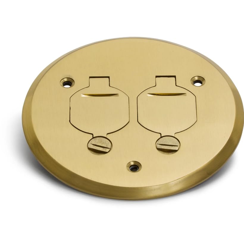 Lew Electric PBR1-FPB Round Floor Box Kit (Flip Lid, Brass)