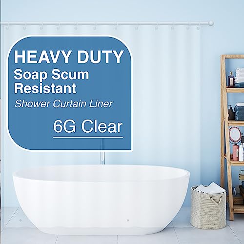 Bath – 72 X 72 Heavy Duty Peva Shower Curtain Or Shower Liner With 12 Rustproof Metal Grommet And 3 Magnetic Weights – Odor Free Fits Standard Showers, Clear #TOP2