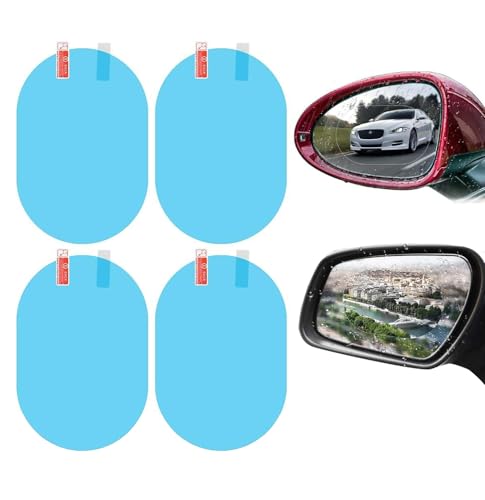 4PCS Car Rear View Mirror Film - Fog Reduction, HD Clear Nano Coating, Glare Reduction, Transparent Protective Sticker for Enhanced Visibility