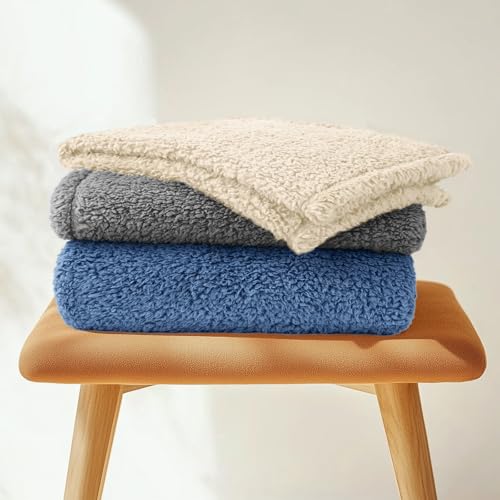 Image of Fluffy Premium Fleece Pet Blanket Soft Sherpa Throw for Dog Puppy Cat, Beige Medium(30x20)