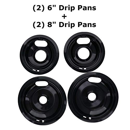 Kitchen Basics 101 Porcelain Drip Pan Set Replacement for Whirlpool W10288051 : 2