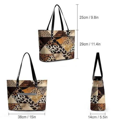 Bolso tote de cuero para mujer, bolso multiusos de cuero con grano cruzado, ideal para trabajo y viajes, cartera diaria para mujeres miniatura 4