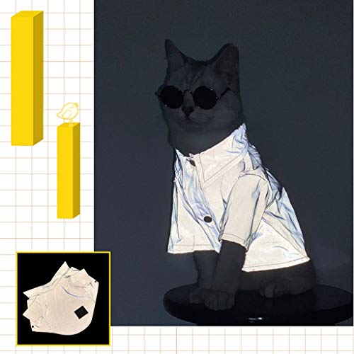 Nnr Cat Reflective Shirt High Visibility Safety Jacket Pet Reflective Shirt Small Dog Raincoat Waterproofwinter Loss Cat Coat (Color : Shirt M) #TOP3
