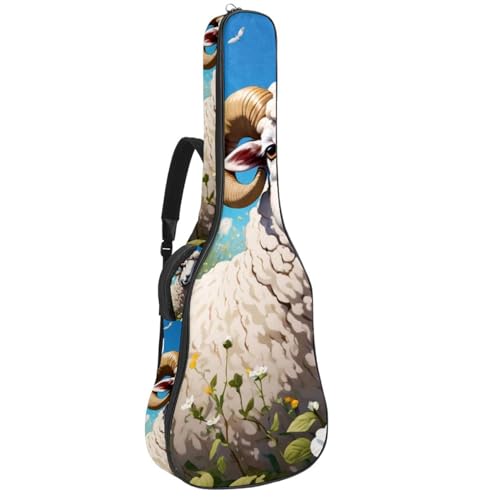 Sac de guitare acoustique étanche 40/41/42 pouces avec motif mouton et poches