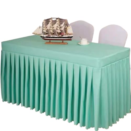 Jupes de table anti-plis verte 240cm pour masquer les pieds