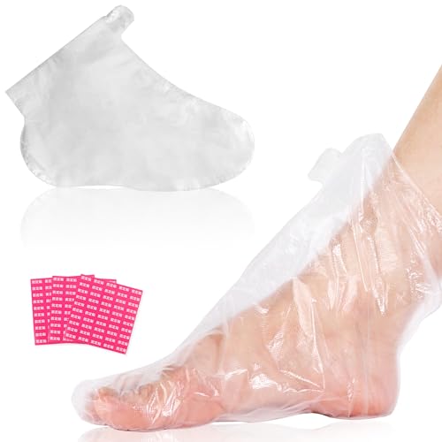 300 Piezas Calcetines de Baño de Parafina,Bolsas de Pedicura de Plástico Transparente Revestimientos de Bño de Cera Parafina para Cera Caliente SPA Cuidado de Pies Accesorios