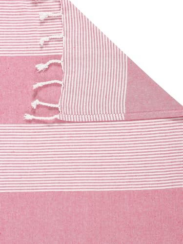 Image of 210 TC Cotton Bedsheet | Handmade Double Bedsheet | Handloom Bedsheets | Without Pillow Cover | Double Bedsheet for Summer (90X100 Inches, 7.5 x 8.3 Feet (Carousel Pink)