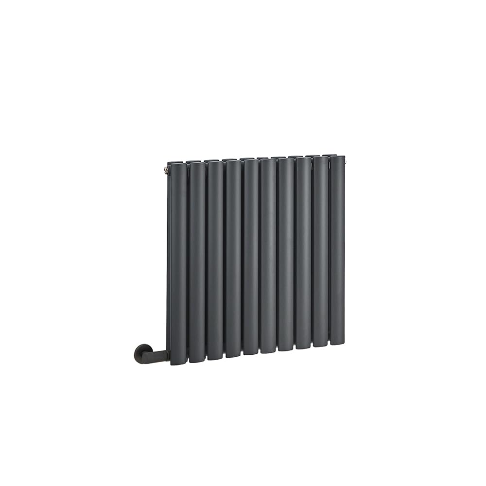 Milano Aruba 800W Anthracite Horizontal Double Oval Panel Electric Radiator - 635mm x 590mm