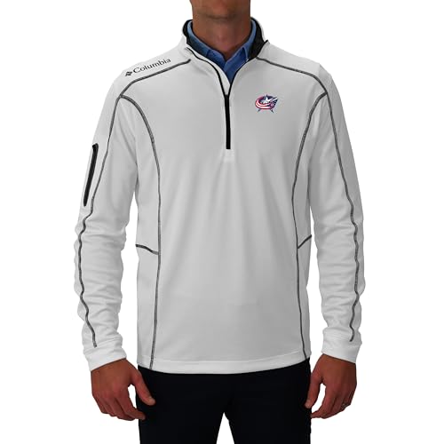 Columbia Columbus Blue Jackets Golf Men's Casual Lightweight Shotgun Pullover2