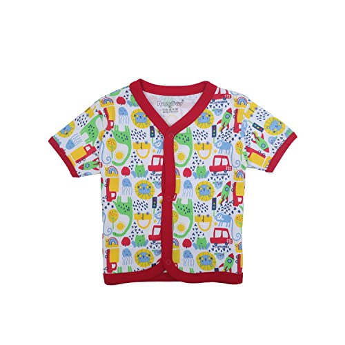 Image of NammaBaby Unisex Kid Cotton Regular Fit T-Shirt Hosiery Clothing Jhabla /Vest Front Open T- Shirt with Snap Buttons