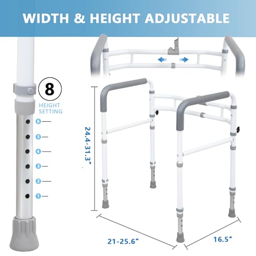 WeHwupe Toilet Rails - Toilet Safety Rail for Elderly Adults - Adjustable Bathroom Toilet Handles - Toilet Safety Frame & Rails - Toilet Grab Bars for Senior, Handicap & Disabled,Fits Most Toilets - Image 4