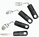 Ergonomisches 4-teiliges Edelstahl-Besteckset mit Griffverdickung Anti Rutsch Hilfsmittel für Senioren, Parkinson, Rheuma & Demenz | Schwarzes Pflege-Besteck für Alltag & Geschenk