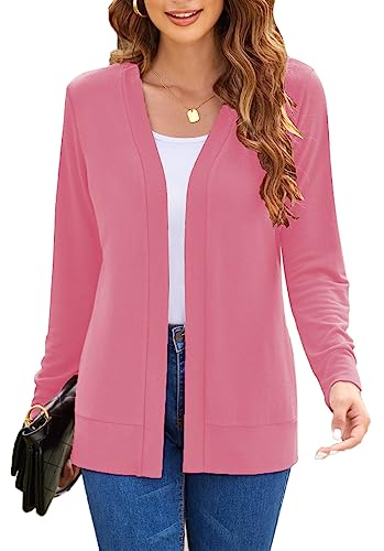Image of Womens Casual Lightweight Long Sleeve Cardigan Flowy Soft Open Front Knit Cardigan Sweaters