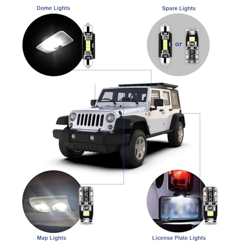Kit de 6 bombillas LED interiores para Jeep Wrangler JK miniatura 3