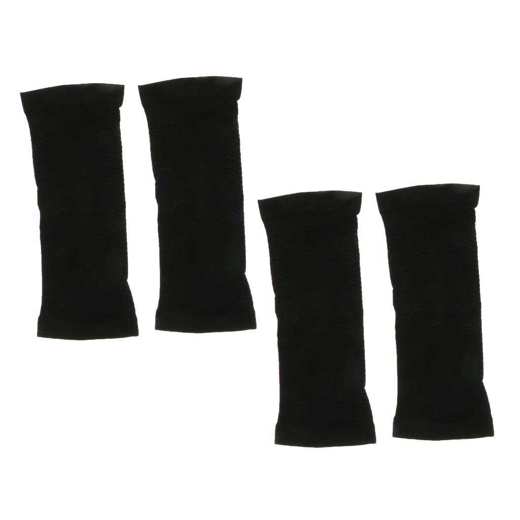 heavenglow 2Pairs Women Men Upper Arm Shapewear Slimmer Shaper Sleeves Wrap Skin Black-picture-21