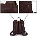 Qiyuer Women's Fashion PU Leather Backpack Purse for Women Designer Ladies Travel Convertible Shoulder Bag DarkBrown