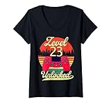 Photo Gallery donna level 23 unlocked uomini lui compleanno videogiocatore maglietta con collo a v Photo Gallery donna level 23 unlocked uomini lui compleanno videogiocatore maglietta con collo a v
