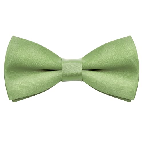 Bskifnn Kids Bow Ties Solid Color Satin Bow Tie for Child Boys Toddlers Wedding Party Dress up (Light green kids)