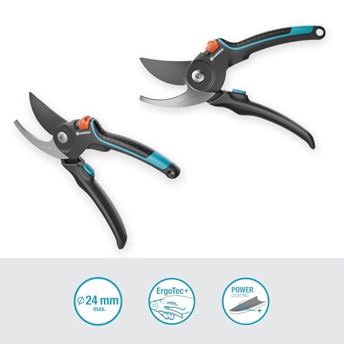 Gardena PremiumCut Pro Gartenschere, Bypass-Schnitt, für frisches Holz, 24 mm Schnittdurchmesser, ergonomische Griffe, PowerCoating-Klingen, in Deutschland hergestellt (12251-20)