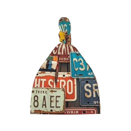 Vintage American Old License Plate Baby Beanie Hats Adjustable Knotted Stretchy Soft Newborn Hats 0-6 Months