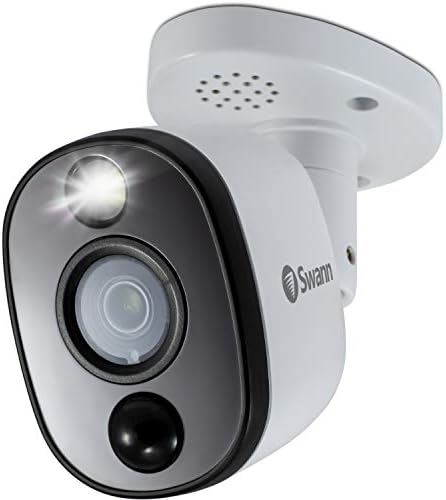 Swann Add-On DVR Bullet Security Camera System with Sensor Spotlight, 4K Ultra HD Video, Indoor or Outdoor Design, Dusk to Dawn Color Night Vision Plus True Detect™ Heat and Motion Detection