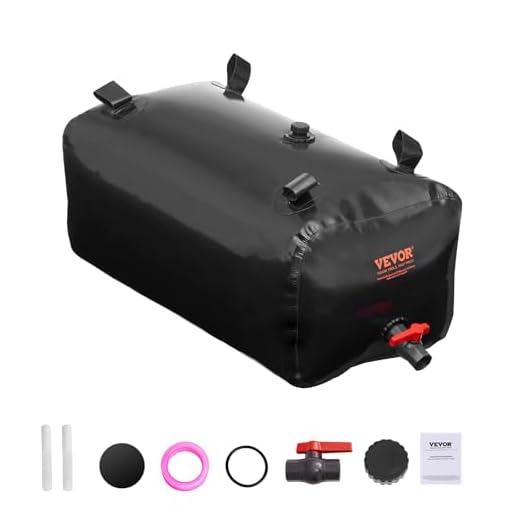 VEVOR 113 L/29.85 Gal Water Storage Bladder, Portable RV Water Tank, 1000D PVC Collapsible Water Storage Containers, Soft Water Bag, Water Bladder, Camping, Emergency Water Use, Black