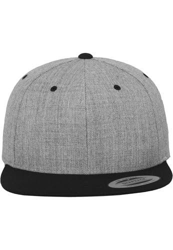 Flexfit Classic Snapback 2-tone, Gorra Elegante De Béisbol Con Forma Y Material Mezcla Lana Hombre, Multicolor (grey/blk), Talla Única