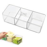 xyuayamz Aufbewahrung Teebeutel, Teebeutelbox mit Deckel, Teeboxen für Teebeutel 3 Fächer, Tea Bag Organizer für Küche Speisekammern Arbeitsplatten, Kunststoff, Transparent, 1 Stück