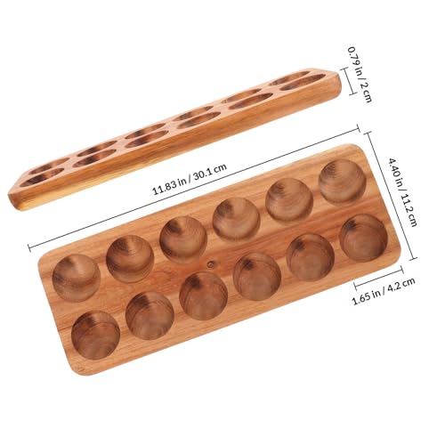 Huevera de madera rectangular con 12 cavidades para almacenamiento de huevos 2