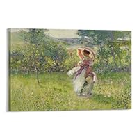 ZMLFJEA Richard Edward Miller,The Parasol,Girl Umbrella Canvas Poster Wall Art Decor Print Picture Paintings for Living Room Bedroom Decoration 24x36inch(60x90cm), Frame-style